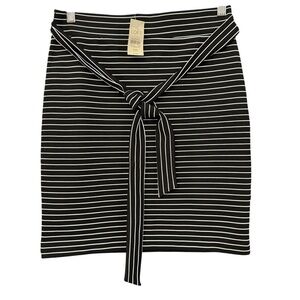 NWT LOFT Petite Striped Tie Front Skirt | XSP
